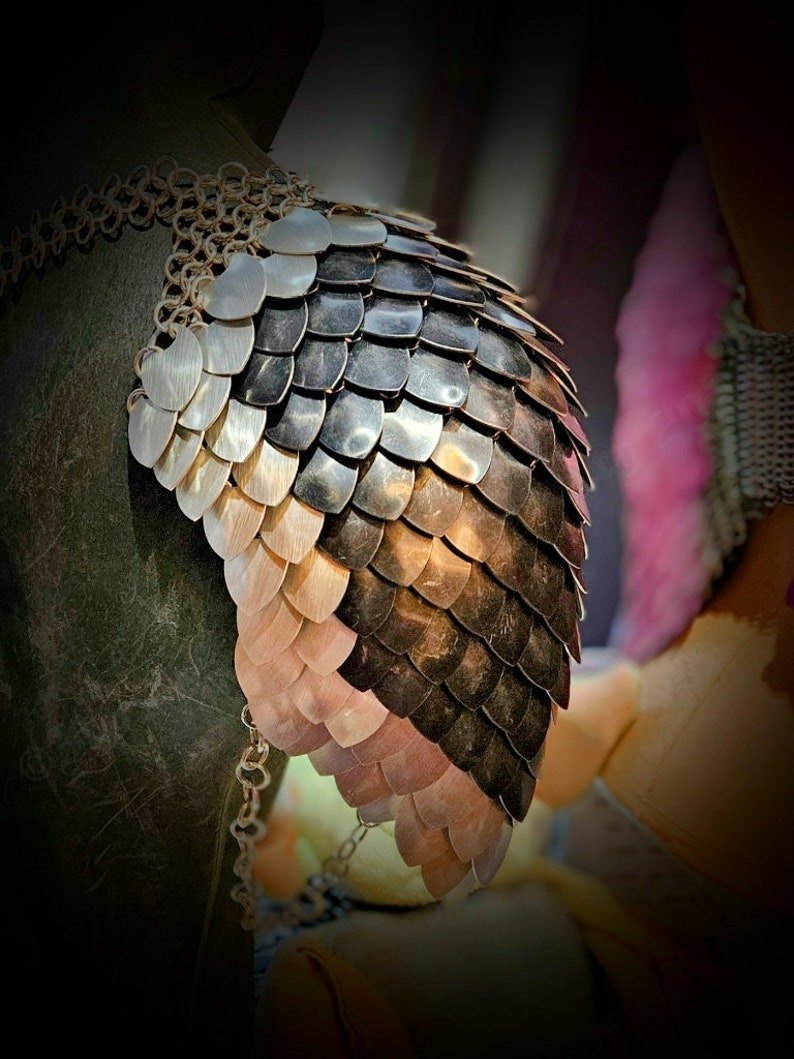 Scale Shape Chainmail Custom Made Scale Mail Fashion Cosplay LARP Single Shoulder Pauldron - Etsy