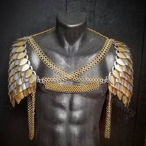 Custom Made  Scale Mail Fashion Cosplay LARP Pauldrons
