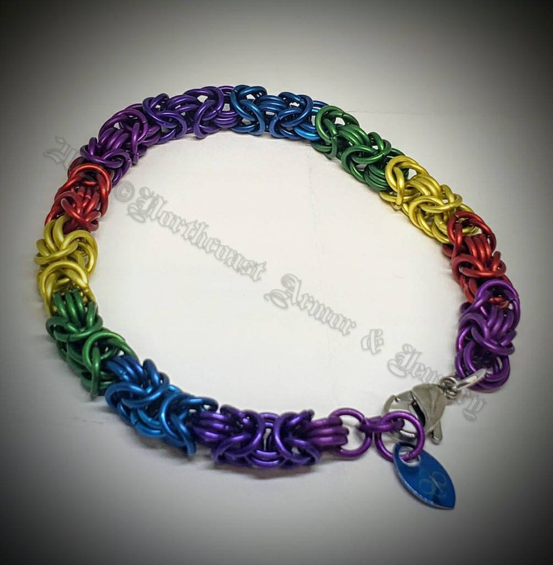 Rainbow chainmail bracelet – Paint It Pretty