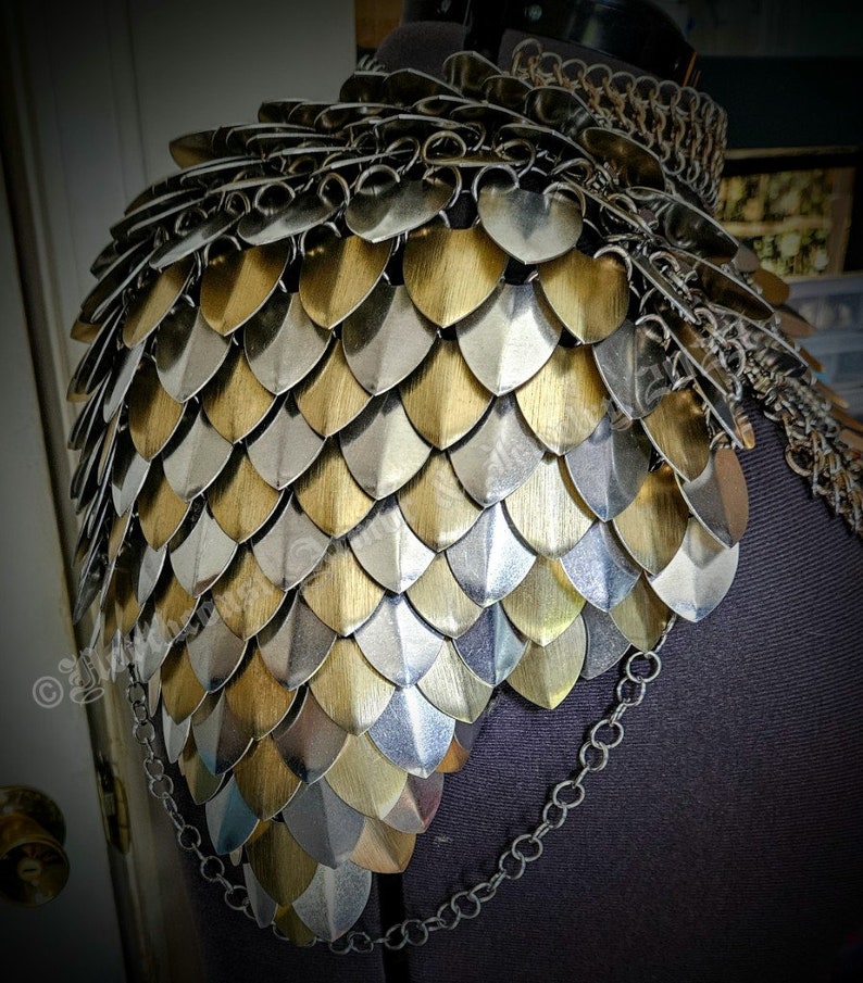 Scale Mail Plate Custom Made Scale Mail Fashion Cosplay LARP Single Shoulder Pauldron - Etsy