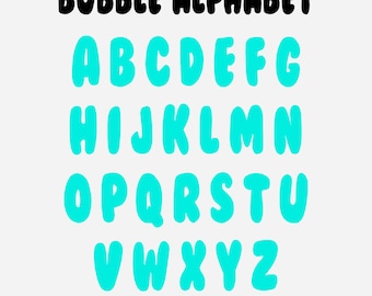 Bubble Alphabet, Bubble Numbers, SVG, SVG File, Bubble Font, Cute SVG Font