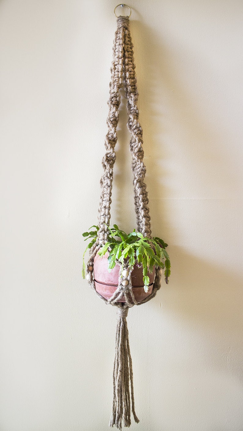 Single Macrame  Plant  Hanger  Spiral  Etsy