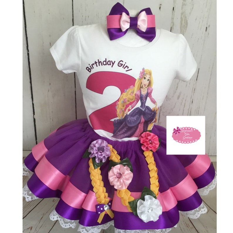 Disney Inspired Birthday Tutu Outfit~ Tangled Rapunzel Birthday Girl~ Disney Princess Outfit ~ Photo Shoot