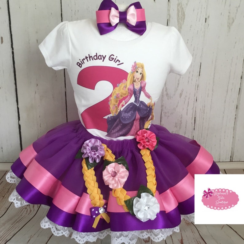 Disney Inspired Birthday Tutu Outfit~ Tangled Rapunzel Birthday Girl~ Disney Princess Outfit ~ Photo Shoot
