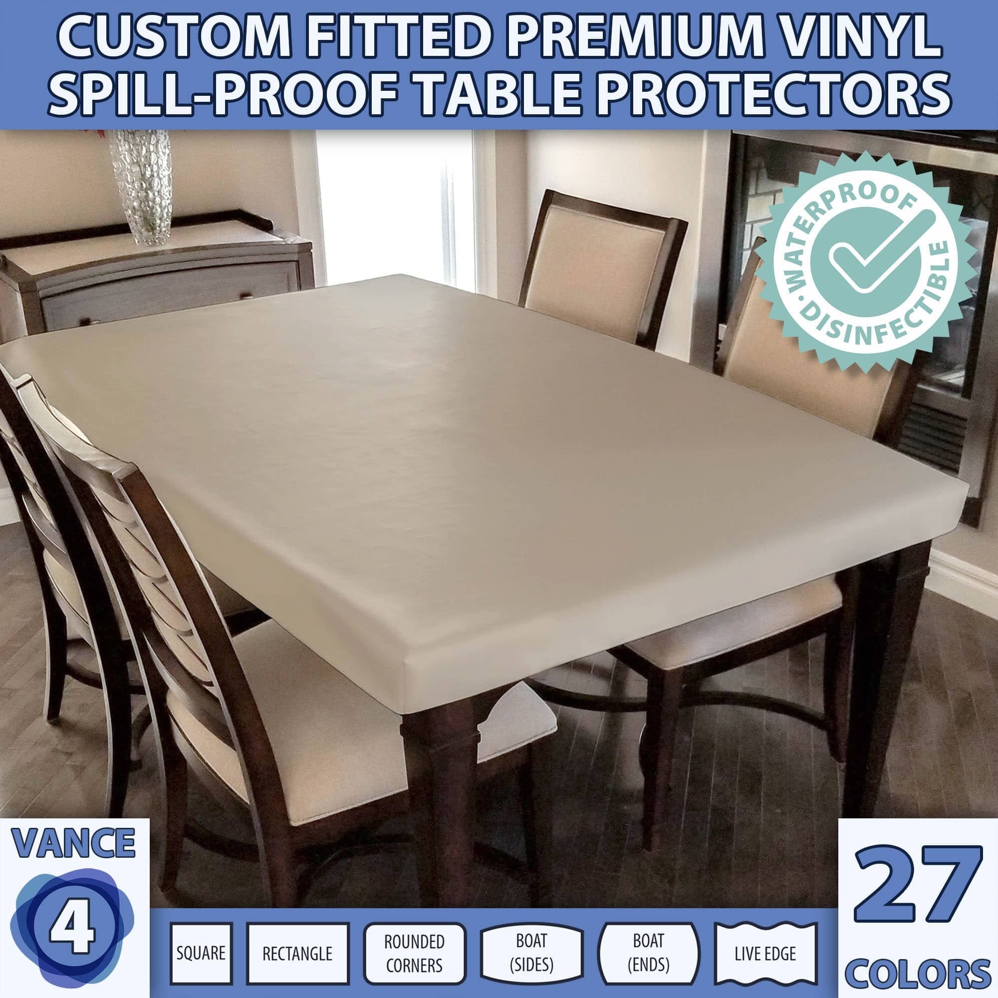 Heavy Duty Round Vinyl Tablecloth, Leather Tablecloth Waterproof Oil-proof  Table Cloth, Wipeable Table Cover, Heat Proof Mat Table Protector Pad for