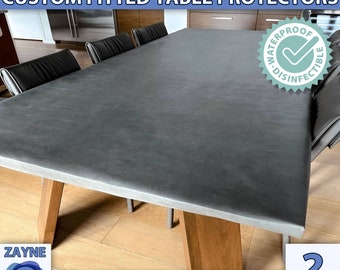 METALLIC Vinyl Tablecloth Custom Fitted Rectangle Square Waterproof Child Friendly Stain Resistant Antibacterial Handmade Table Cover