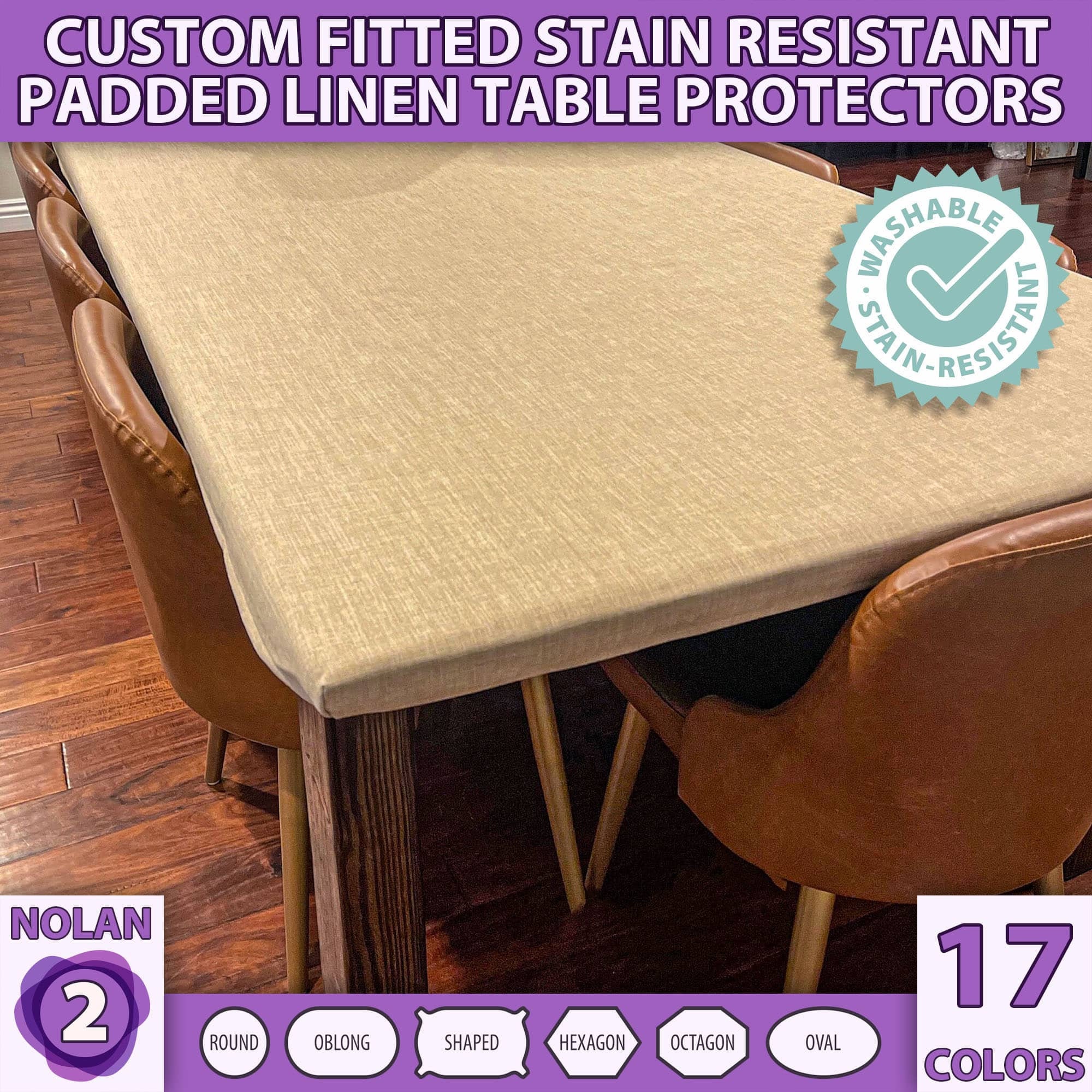 Luxury Table Protector Pad, 2in1 Table Pad Great Looking Tablecloth Heat  Resistant Spill & Stain Proof Flannel Backing 54 Width 
