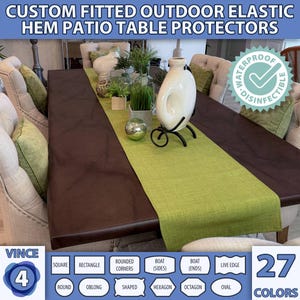 DISINFECTABLE Vinyl Tablecloth VINCE Custom Fitted Rectangle Square Round Oval Waterproof Kid Friendly Stain Resistant Handmade Table Cover