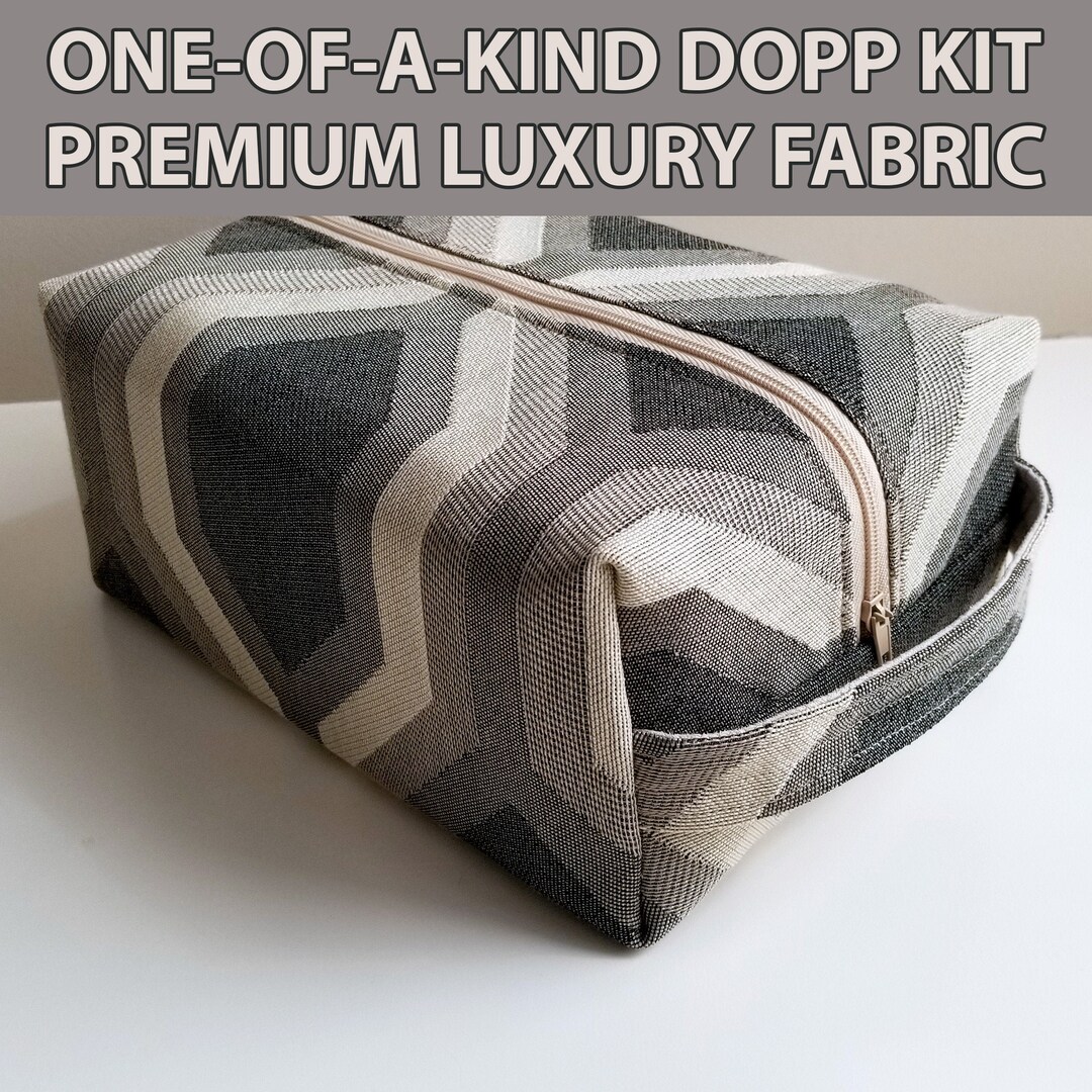 Luxury Fabric Dopp Kit in Harris for Men or Women, Premium Quality