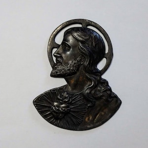 Bronze Sacred Heart Jesus Plaque
