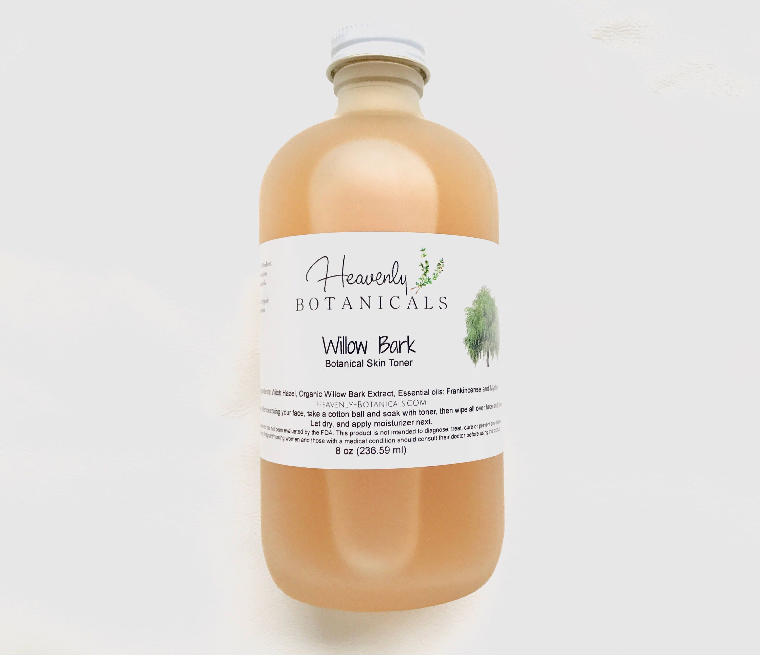 Organic Willow Bark Toner, 8 oz, Witch hazel toner, acne prone skin, …