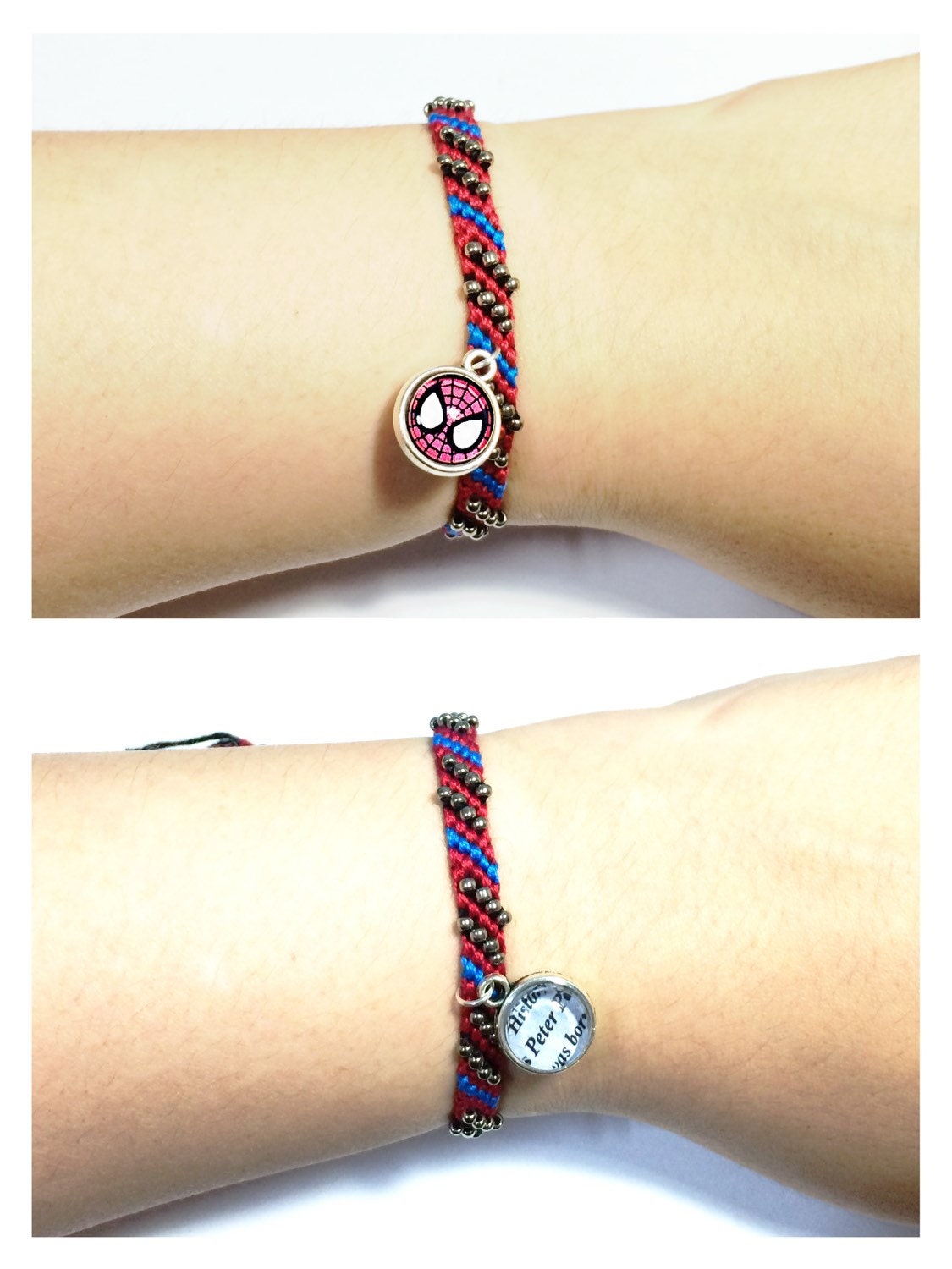 Spider Man inspired Friendship Bracelets Peter Parker Etsy