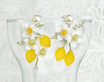 Lemon Tree and Flowers Earrings
