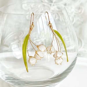 Lily of the Valley Drop Three Flowers Earrings