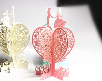 Items Similar To Christmas Gift 3d Laser Cut Paper Wedding Tree