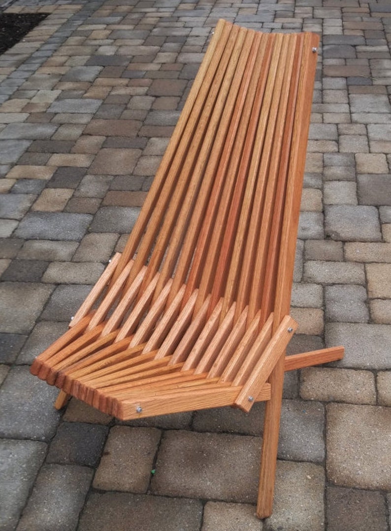 Oak Chair Natural Danish Oil Finish Folding Patio Furniture Etsy