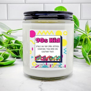 90s Kid Vintage Scented Candles Cucumber Water Melon Scented 90s Kid Candles 90s Girl Candle Fun 90s Kid Scented Soy Candle Gift for 90 Kid