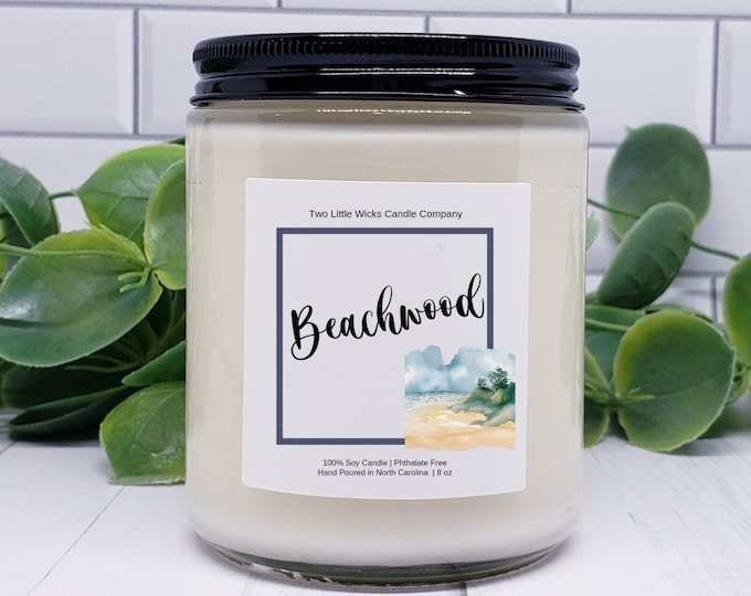 Beachwood Scented Soy Candle Beach Scented Candles Soy Candles for Home Clean Burning Candles Scented Soy Candle Gifts Home Beachy Candle