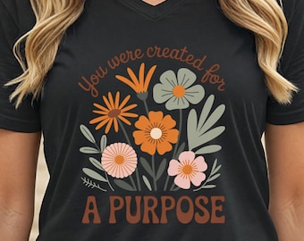 vous avez été créé pour un but précis | Col en V inspirant floral