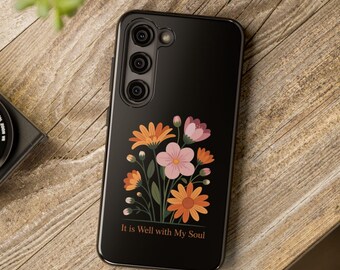 Étui pour portable à fleurs | Bouquet de marguerites vintage, oeuvre d'art biblique (c'est bien dans mon âme)