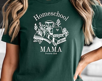 T-shirt maman pour l'école-maison : chemise unisexe pour l'école-maison en coton