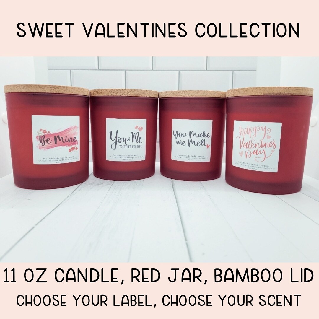 Valentines Day Gift, Valentines Soy Candle in Red Jar, Red Jar Candles