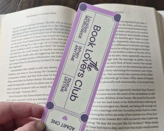 Marque-page Book Lovers Club, papier cartonné résistant, fait main