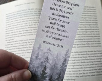 Marque-page de versets bibliques Jérémie 29:11, cadeau chrétien