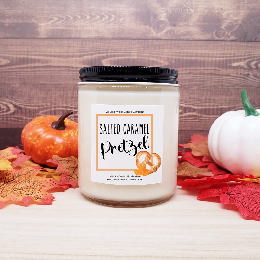 Salted Caramel Pretzel Scented Soy Candle Salted Caramel Etsy