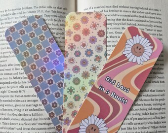 Ensemble de signets holographiques groovy, cadeaux pour amateurs de livres