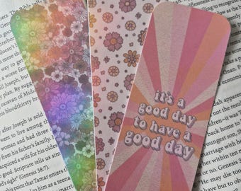 Ensemble de signets holographiques, cadeau groovy pour les amateurs de livres
