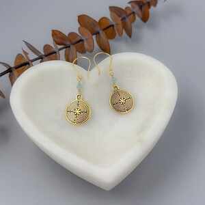 Gold or Silver Labyrinth Earrings for Everyday Wear - Maze Meditation Jewelry Spiritual Gift for Girlfriend or Wife - Zen Earrings for Her