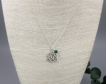 Silver Celtic Knot Pendant Necklace Great Gift for Sister or Girlfriend - Scottish and Irish Jewelry for Women - Eternal Heart Necklace