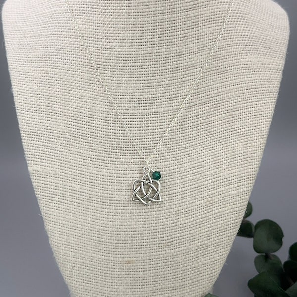 Silver Celtic Knot Pendant Necklace Great Gift for Sister or Girlfriend - Scottish and Irish Jewelry for Women - Eternal Heart Necklace