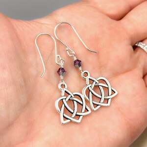 Silver Celtic Knot Charm Earrings on Sterling Silver Ear Wires Great Gift Idea for Girlfriend Scottish and Irish Sister Knot Earrings Bild 3