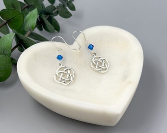 Silver Celtic Trinity Knot Earrings Great Gift Idea for Girlfriend - Scottish and Irish Spiritual Earrings for Women- Eternal Love Earrings