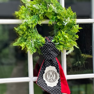 Custom Wreath Sash, Collegiate Team, Sport Team logo, College Football Team, National Football, Engraved Leather Monogram, Custom Door Sash
