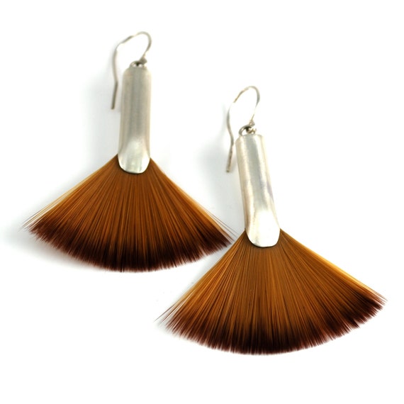 Items similar to Fan Paint Brush Earrrings on Etsy
