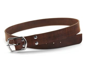 Leather Standard Center Bar Belt / Handmade Leather Center Bar Belt / Mens / Womens