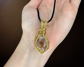 Enlightening: Herkimer Diamond Wire Wrapped Healing Crystal, powerful spiritual tool, pain fighting remedy, detoxifying, fear releasing
