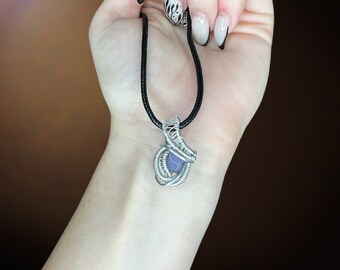 Poise: Grape Agate Wire Wrapped Healing Crystal Pendant. Self Expression. Understand emotions. Grace and Poise.