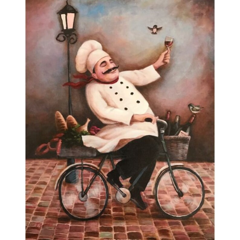 Set of 3 Jolly Chefs Prints Set 8x10 Kitchen Decor Wall Art | Etsy