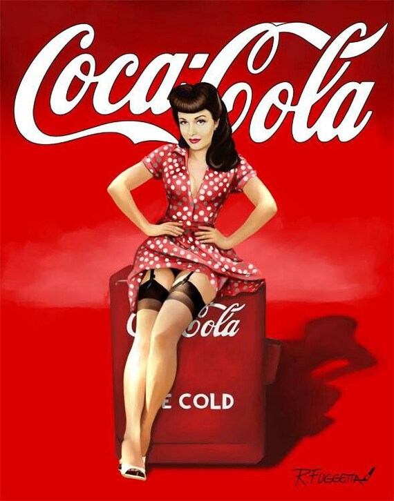 Vintage Coca-Cola Pin Up Girl Nostalgia Reproduction | Etsy