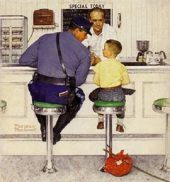 Norman Rockwell Print Vintage Reproductie Van The Etsy