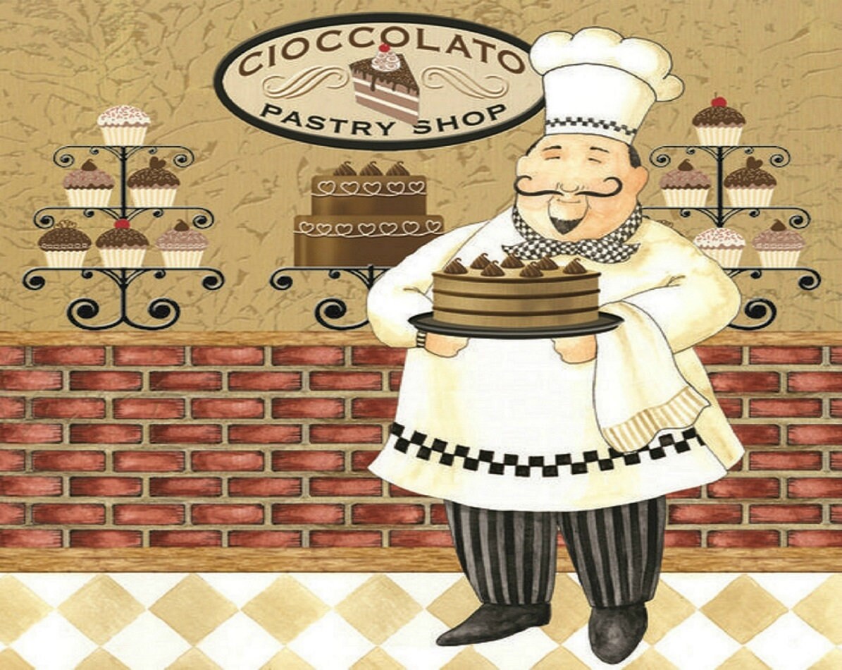 Chef Pastry Print Kitchen Decor Wall Art Gift for a Chef for | Etsy