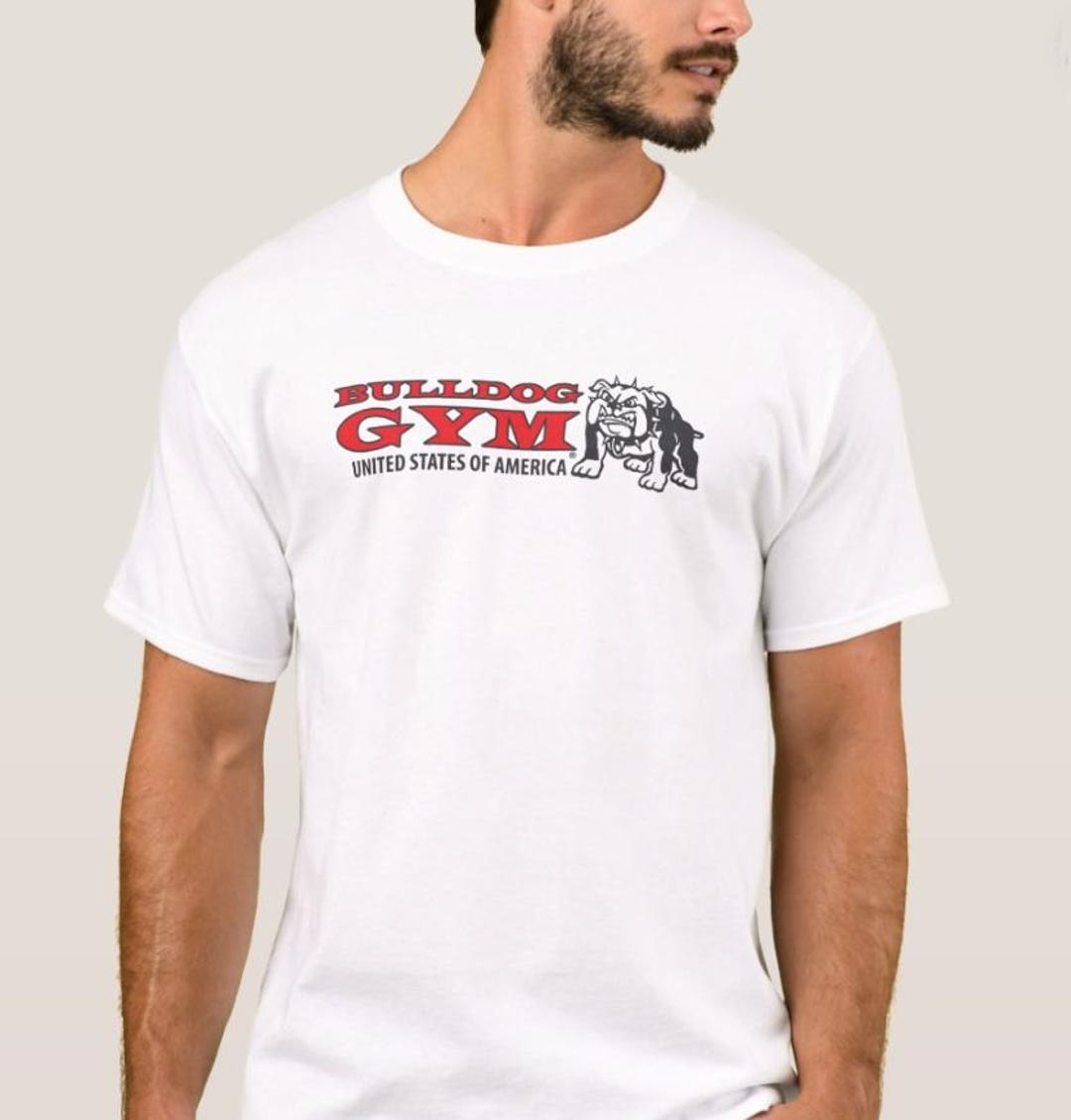 T-shirt Bulldog Gym Logo Original – Blanc Coton Taille M