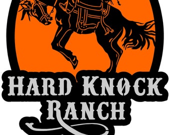 Bronc Riding Sign - Hard Knock Ranch Cowboy Sign - Wall Art - Metal