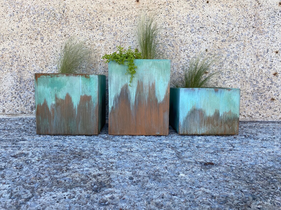 OutdoorPflanzgefäß moderner MetallPflanzgefäß groß mit Etsy.de