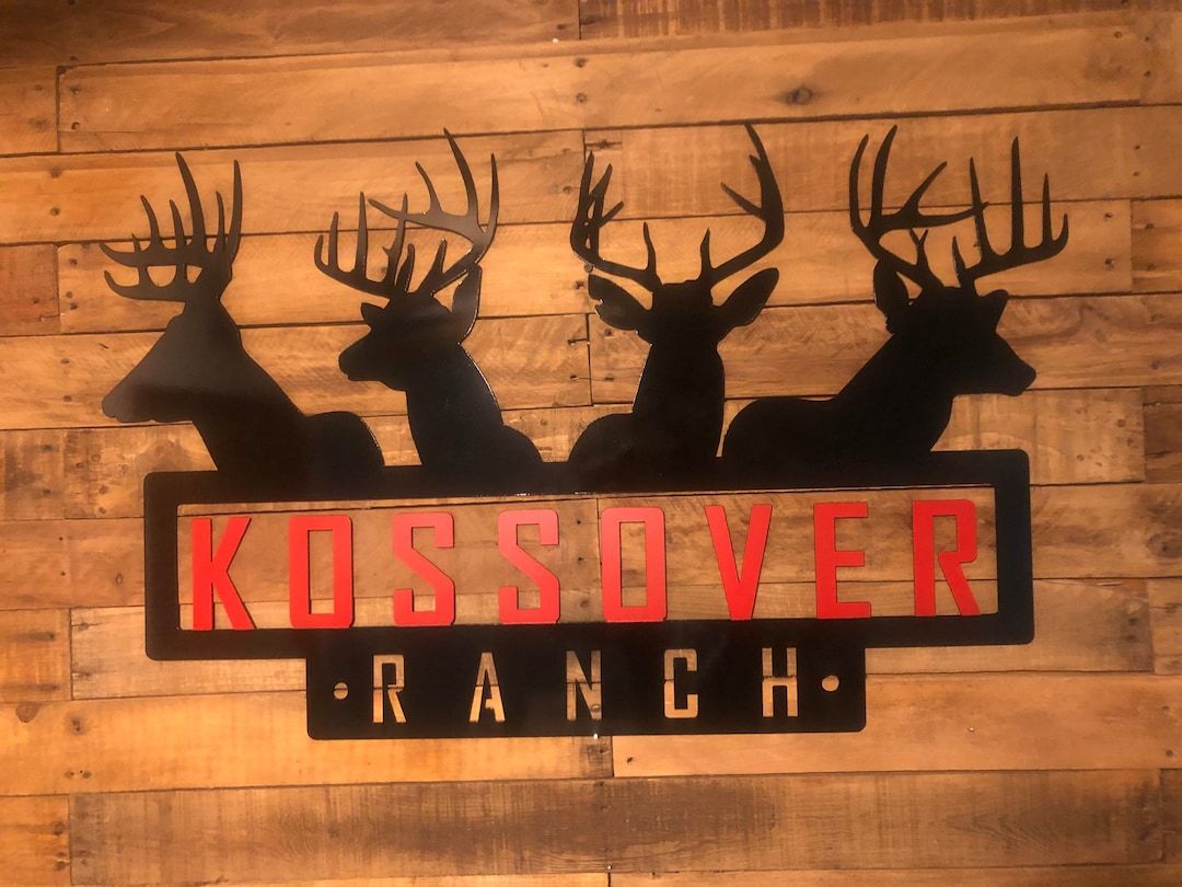 Deer Hunting Sign Game Ranch Plasma Cut Cabin Metal Wall Art ...
