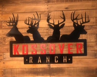 Deer Hunting Sign - Game Ranch - Plasma Cut - Cabin - Metal Wall Art - Personalized - Custom